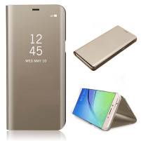 Калъф тефтер огледален CLEAR VIEW за Samsung Galaxy Note 20 Ultra N985F / Samsung Galaxy Note 20 Ultra 5G N986B златист 